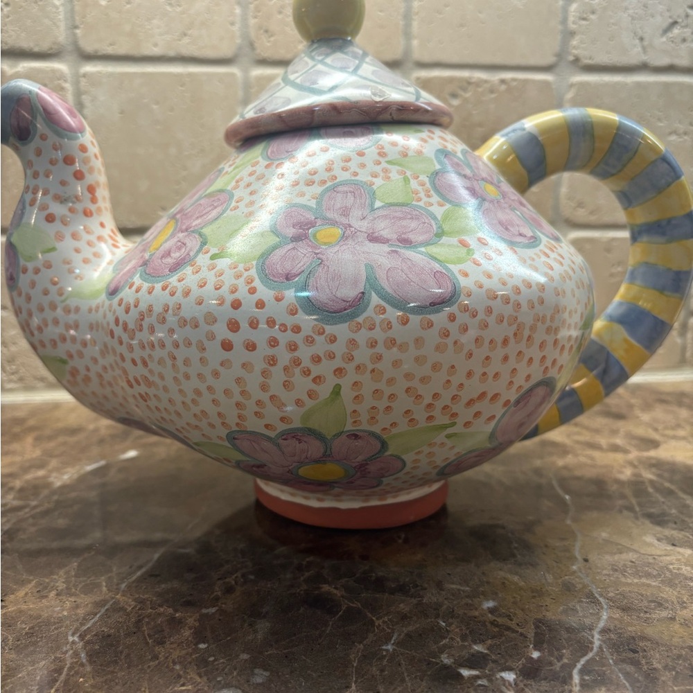 Retired MacKenzie-Childs
"Keukenhof"
Large Pottery Teapot